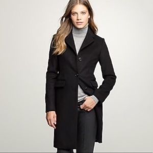 J. Crew Long Lady Day Peacoat Italian Wool Black
